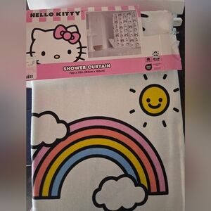 Hello Kitty Pink and Blue Rainbow Shower Curtain